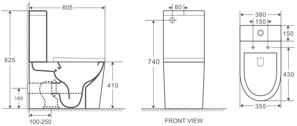 GR-4450MS Компакт унитаз с бачком Белый Grossman  Китай  - Вид №5