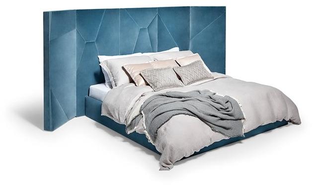 Munna Двуспальная кровать из бархата с высоким изголовьем sun-id-1441455 - Вид №1