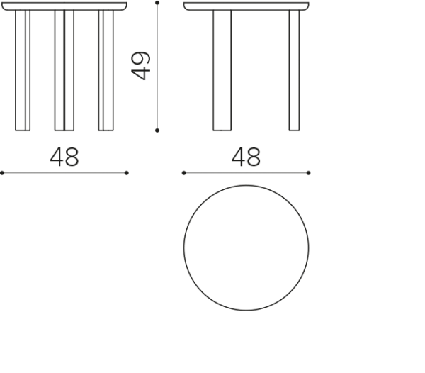 SV1048 Высокий журнальный столик Высокий журнальный столик Ø48 x h49 True Design Silvestro  - Вид №1