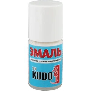 Эмаль для ванн и керамики Kudo с кисточкой, цвет белый, 15 мл