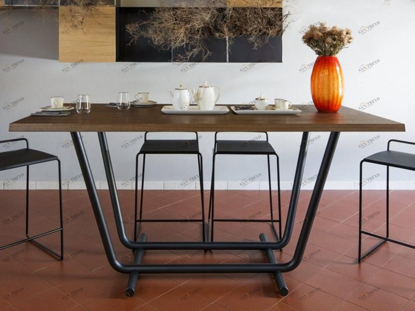 ALMA DESIGN Высокий стол из стали и дерева Paloalto sun-id-1480890