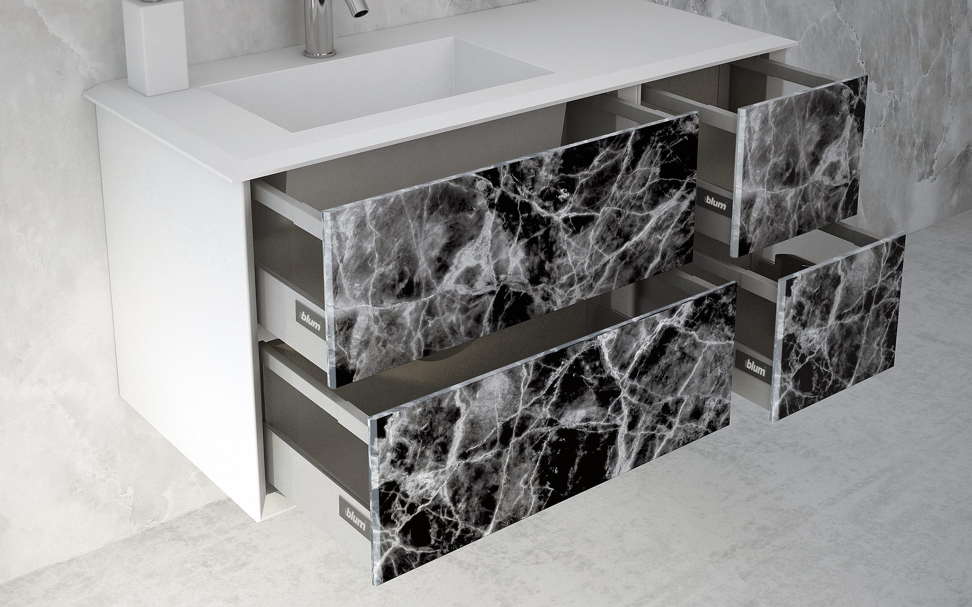 Мебель для ванной CEZARES BELLAGIO 105 Black Stone - Вид №1