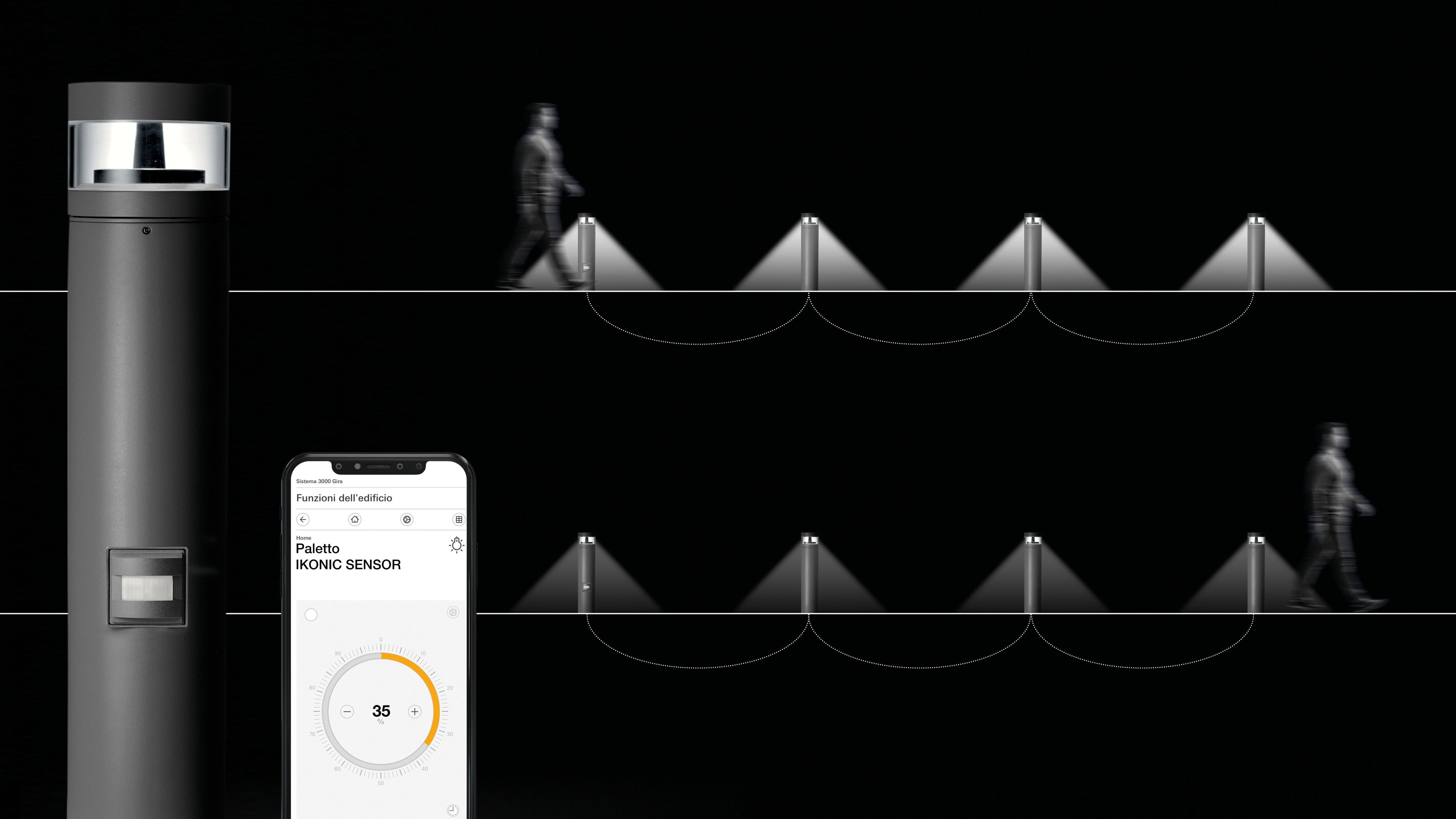 Литой алюминиевый светодиодный светильник с датчиком движения SIMES Ikonic ARCH-00081250 - Вид №4