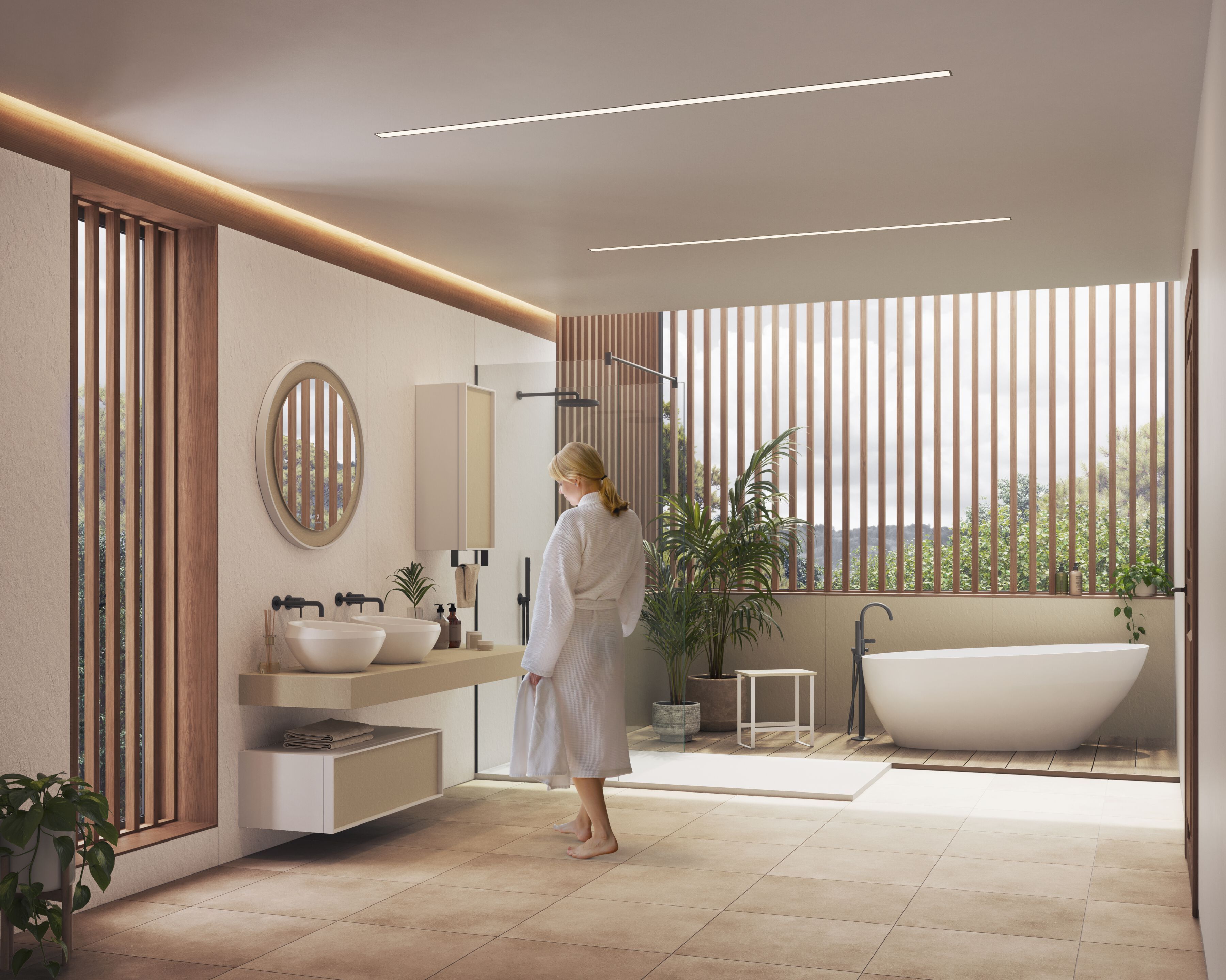 Овальная ванна в центре комнаты в Долотеке© Acquabella Acquawhite ARCH-00129193 - Вид №2