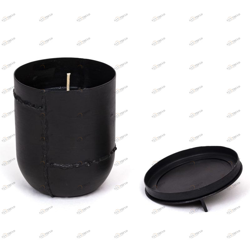 Свеча в металлическом подсвечнике 11х8 см черная Acier Fumée SELETTI  00-3883354 Черный 