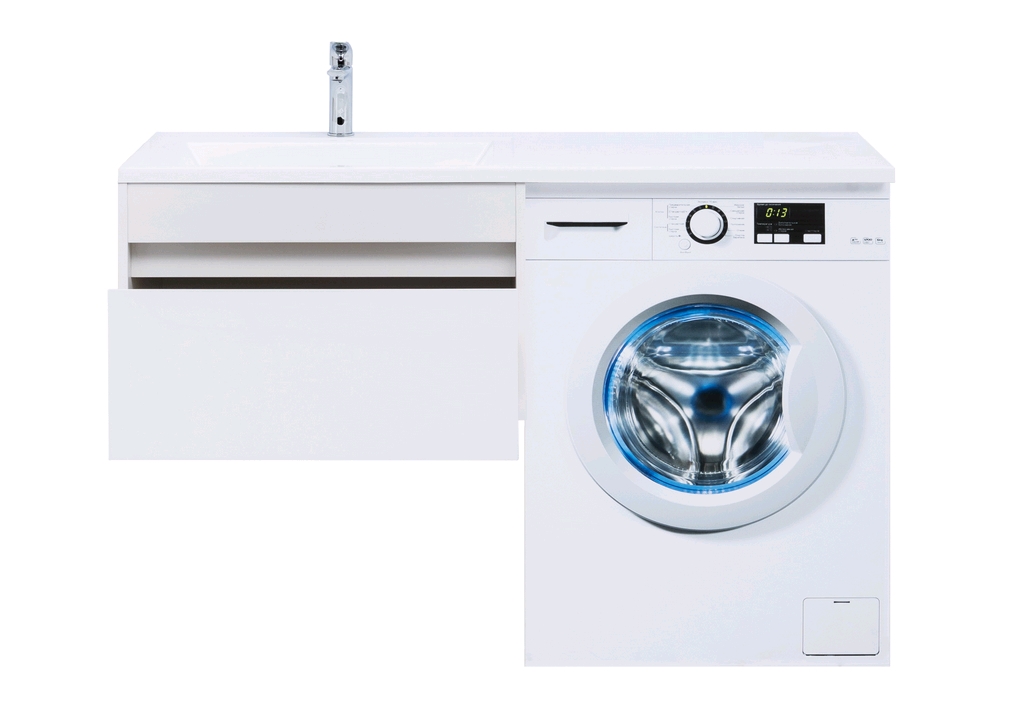 Тумба с раковиной Aquanet Токио 130 L белый (подвесная, 1 ящик) 0023691700235501 - Вид №8