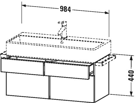 VA650807272 Vero Air Тумбочка подвесная Дуб брашированный, натуральный шпон Duravit - Вид №1