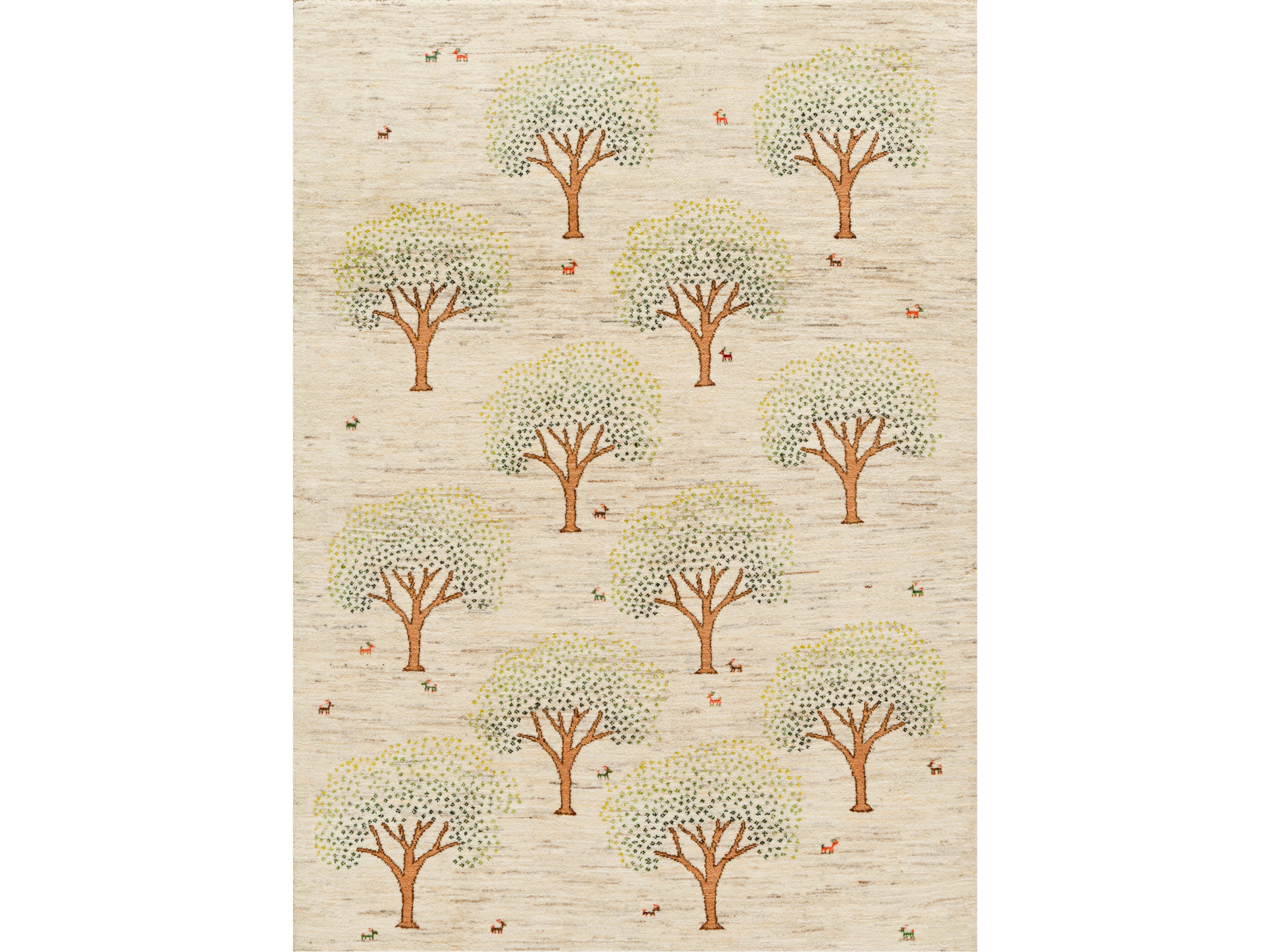 Прямоугольный шерстяной ковер Zollanvari Бродячие звери - Флора и фауна Габбе ARCH-00015924 - Вид №1