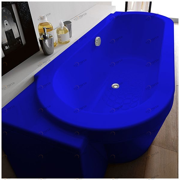 Ванна Gruppo treesse Playa V8181-DX-SI синяя овальная угловая пристенная правая VTLV8181DXSI