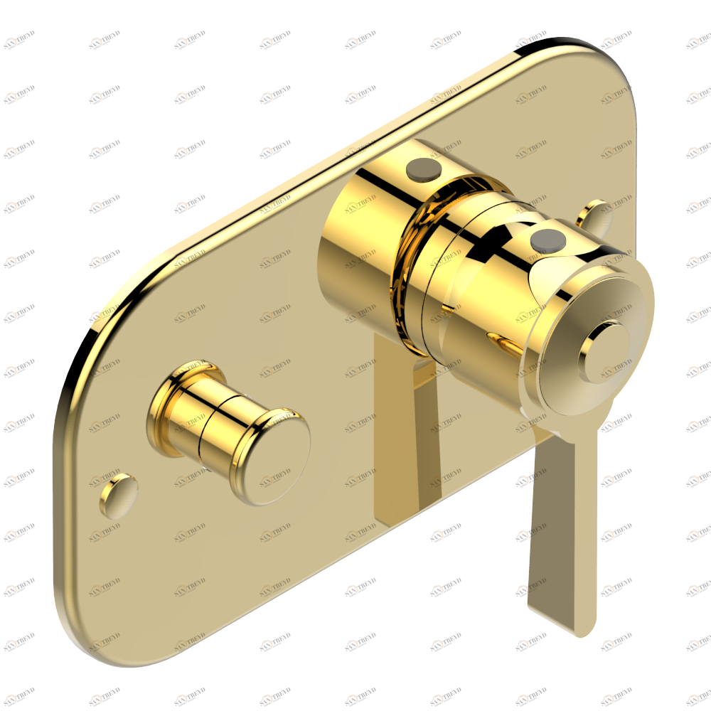 G69-6550B Внешняя часть смесителя для душа однорычажного встраиваемого в стену с переключателем 6550 Thg-paris Spirit Золото G69 6550B CAT.F