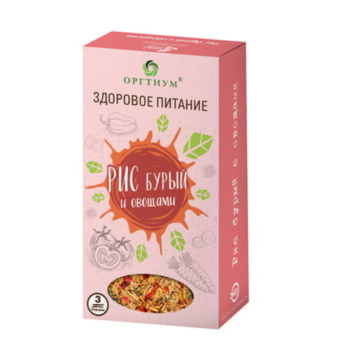 Рис бурый экологический с овощами Оргтиум 180 г Santreyd 13547
