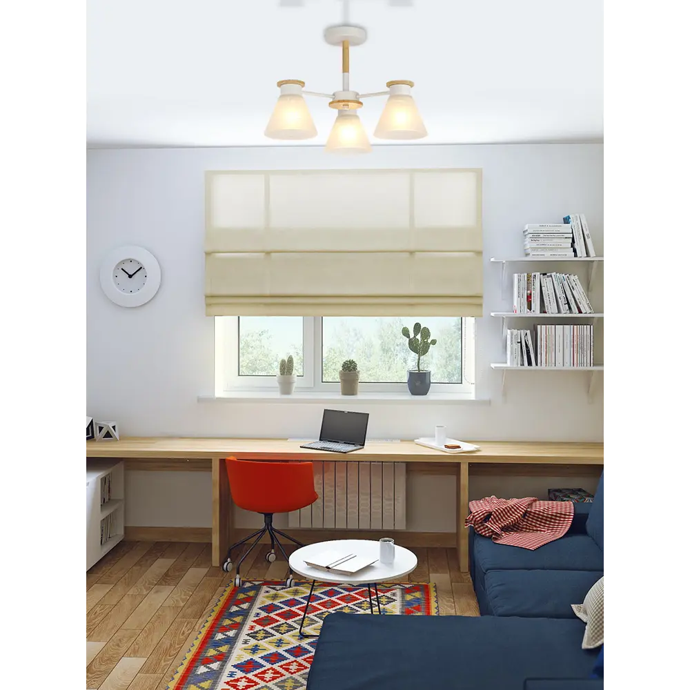 Люстра потолочная Kles, 3 лампы, 15 м², цвет белый/стекло матовое LAMPLANDIA STLM-2137700 - Вид №10