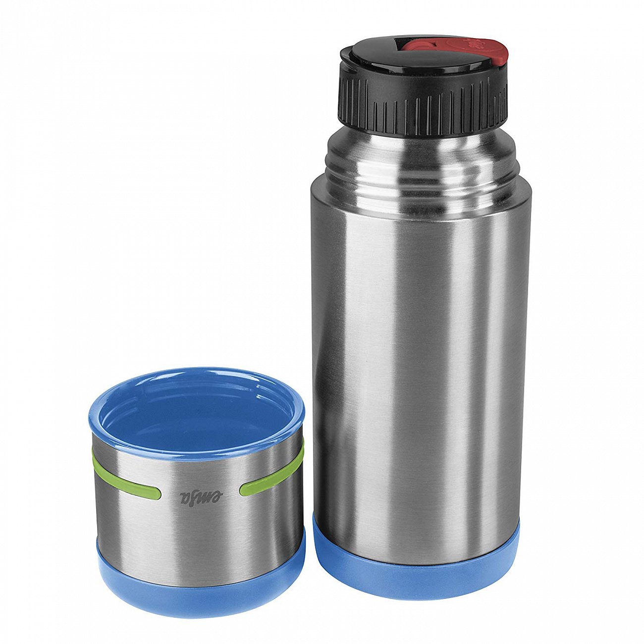 Термос детский для еды голубой с зеленым 0,35 л Mobility Kids EMSA ДИЗАЙНЕРСКИЕ 00-3951802 Хром  - Вид №3