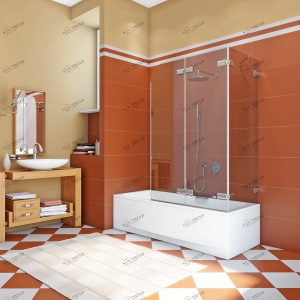 180X160GV863B Душевое ограждения на борт вынны GUTEWETTER Германия Trend