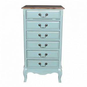 Комод высокий с 6 ящиками голубой 100 см Belveder ДОМАШНЯЯ ОБСТАНОВКА BELVEDER 115723 Голубой