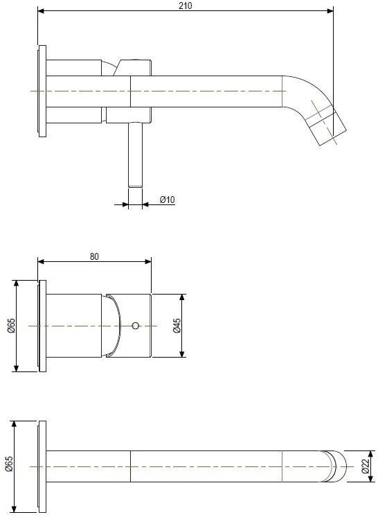 Super Inox Смеситель для умывальника настенный из нержавеющей стали на 2 отверстия Cave 0251197x - Вид №2