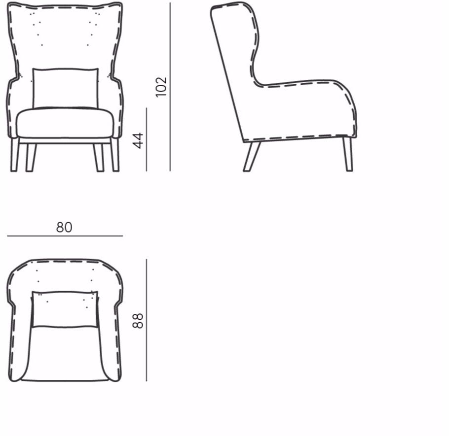 DE PADOVA Мягкое кресло Bergere с подлокотниками sun-id-1505915 - Вид №1