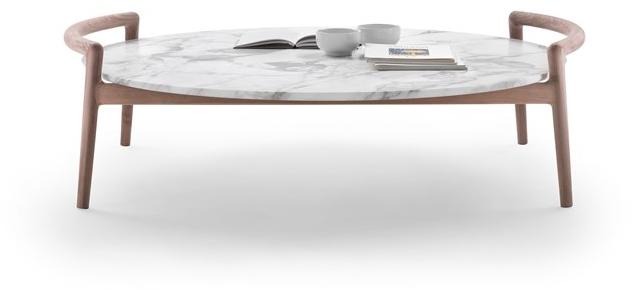 Flexform Круглый деревянный журнальный столик с мраморной столешницей sun-id-1346917 - Вид №3
