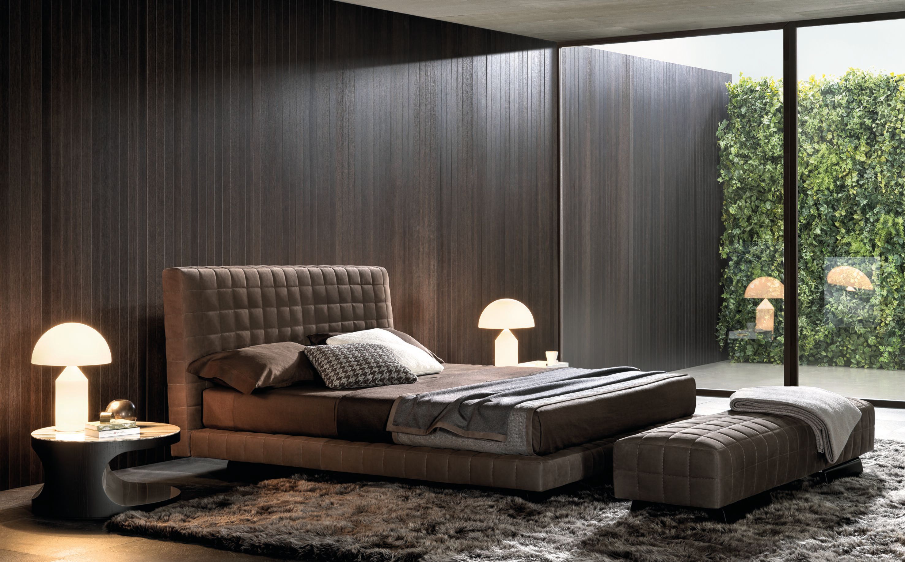 Кожаная двуспальная кровать с мягким изголовьем Minotti Twiggy ARCH-00065516 - Вид №2