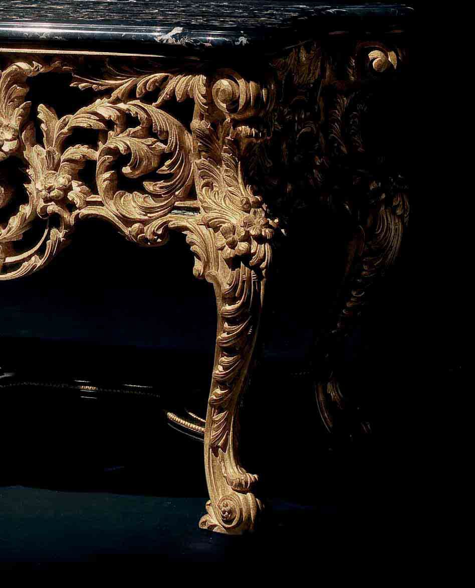 Деревянная прямоугольная консоль с мраморной столешницей OAK Галерея ARCH-00027350 - Вид №1