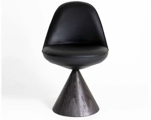 Porro Вращающееся кресло из массива дерева и кожи