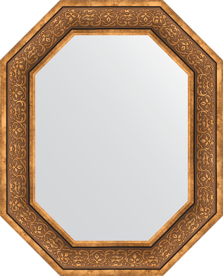 BY 7234 Зеркало в багетной раме - вензель бронзовый 101 mm EVOFORM Octagon