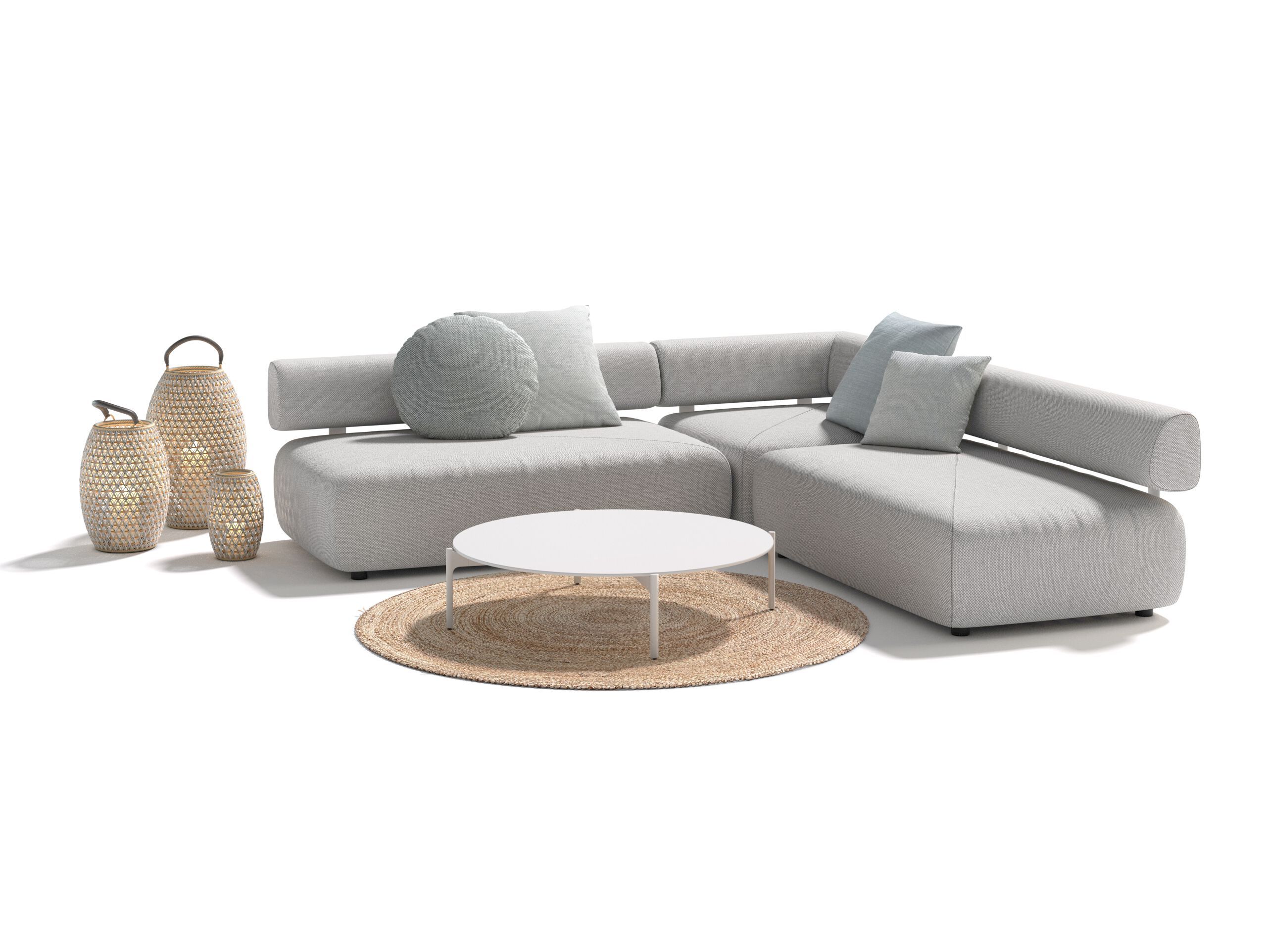 Тканевый модульный садовый диван DEDON BRIXX ARCH-00082153