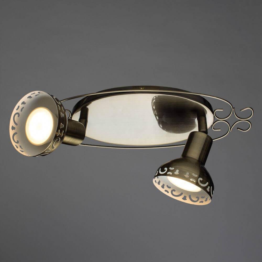 Спот настенный галогеновый на 2 лампы белый Focus A5219AP-2AB ARTE LAMP FOCUS BRONZE 00-3926210 Белый  - Вид №1