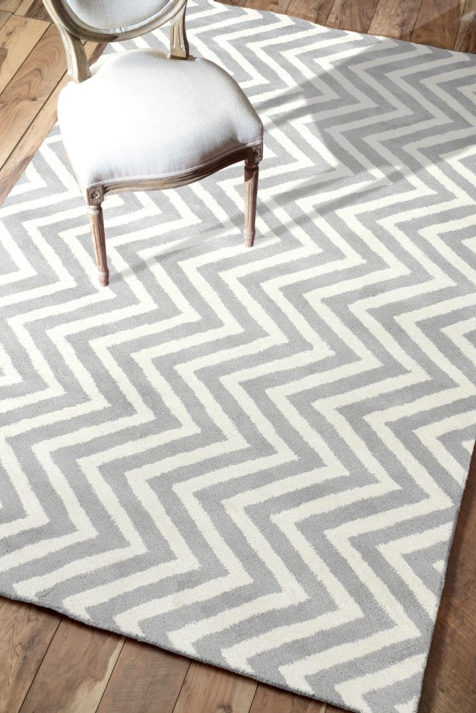 Ковер Zig Zag серый 240х330 DOLLY CAPRETS ДИЗАЙНЕРСКИЕ, ЗИГ ЗАГ 015202 Белый;серый  - Вид №1