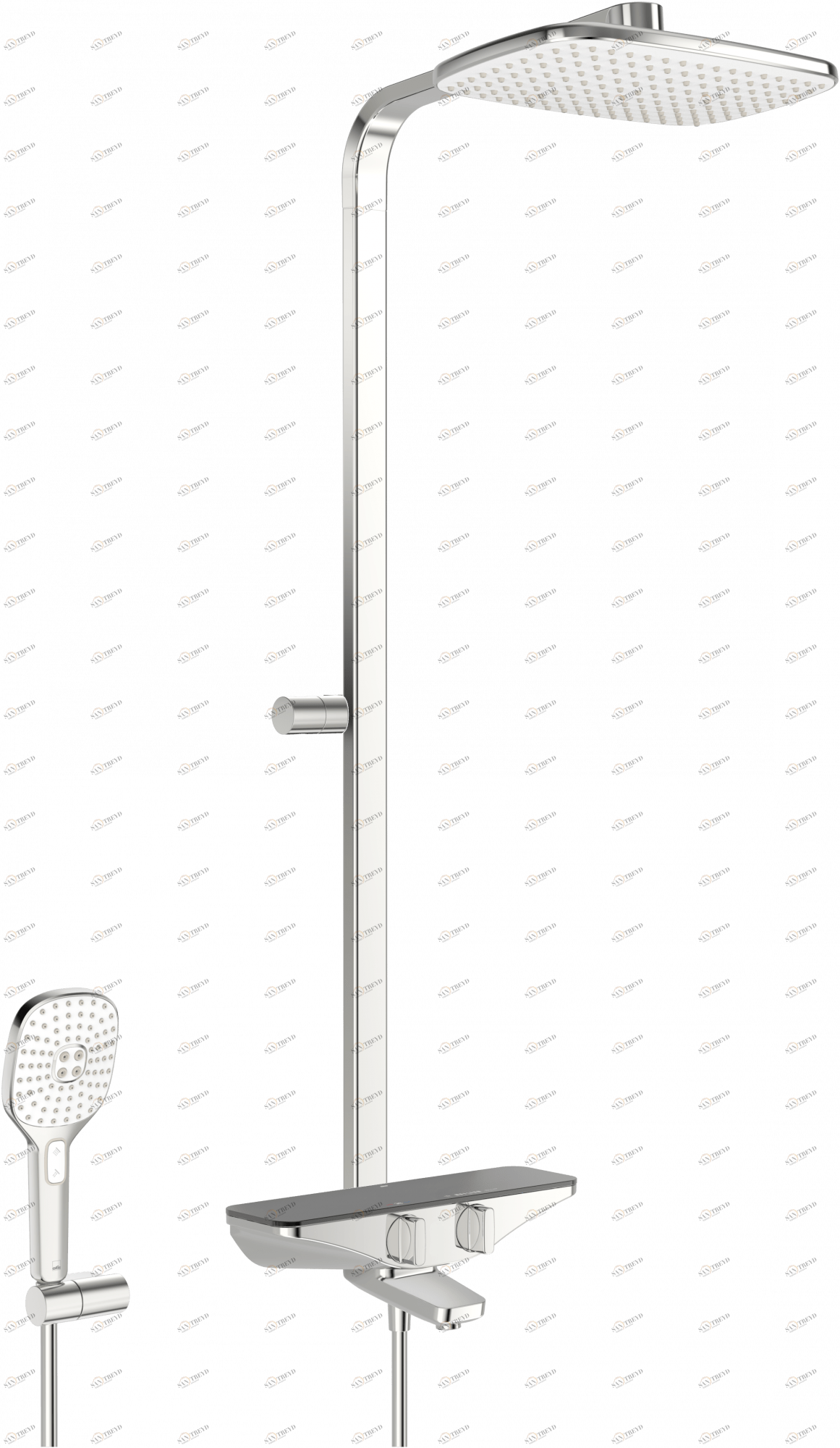 Oras 7591U-15 Смеситель с верхним душем rain shower 7591U-15 Esteta Хром/Серый 