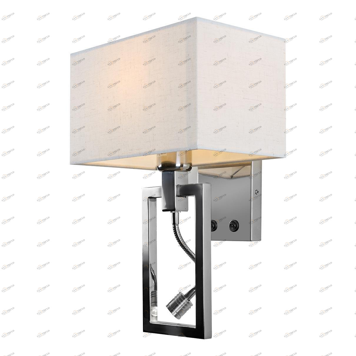 Бра с абажуром и лампой для чтения белое Play BJ002 CR ILAMP PLAY 00-3949127 Белый;хром