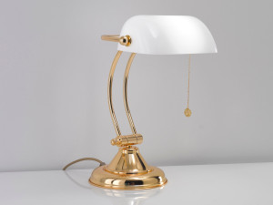 Светодиодная латунная настольная лампа со стеклянным абажуром