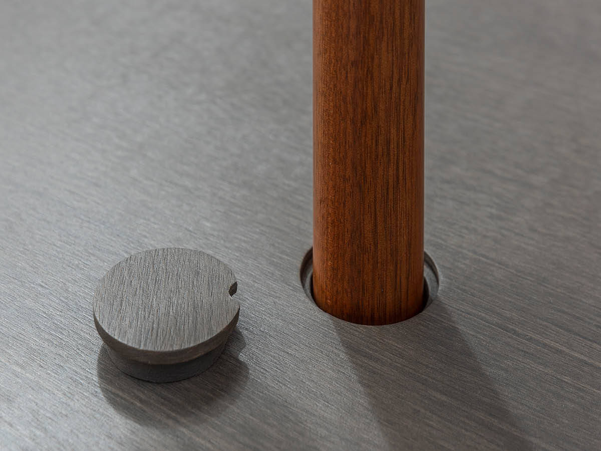 60.00.0352 Стол Kennedy из алюминия / серого камня с отверстием для зонта 90 x 215 Mbm  - Вид №5