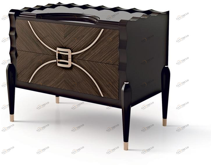 Carpanese Home Прямоугольная тумбочка из дерева с ящиками Contemporary 7022