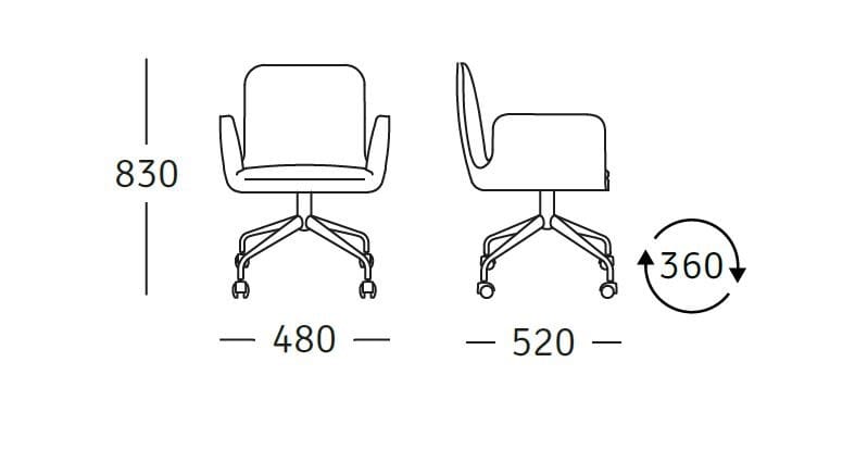 Офисное кресло из ткани с 4 спицами ROSSIN Sofie ARCH-00143350 - Вид №4