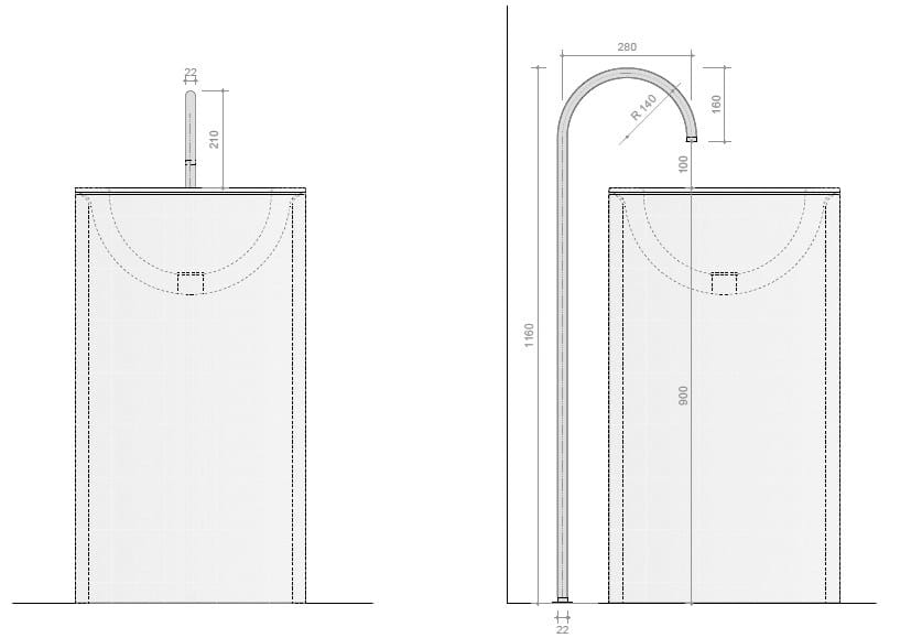 Напольная дозирующая насадка из нержавеющей стали для умывальника COCOON John Pawson ARCH-00119769 - Вид №5