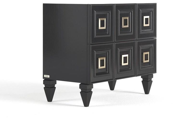 Gianfranco Ferré Home Прикроватная тумбочка из бука прямоугольная с ящиками Perry sun-id-1409128 - Вид №1