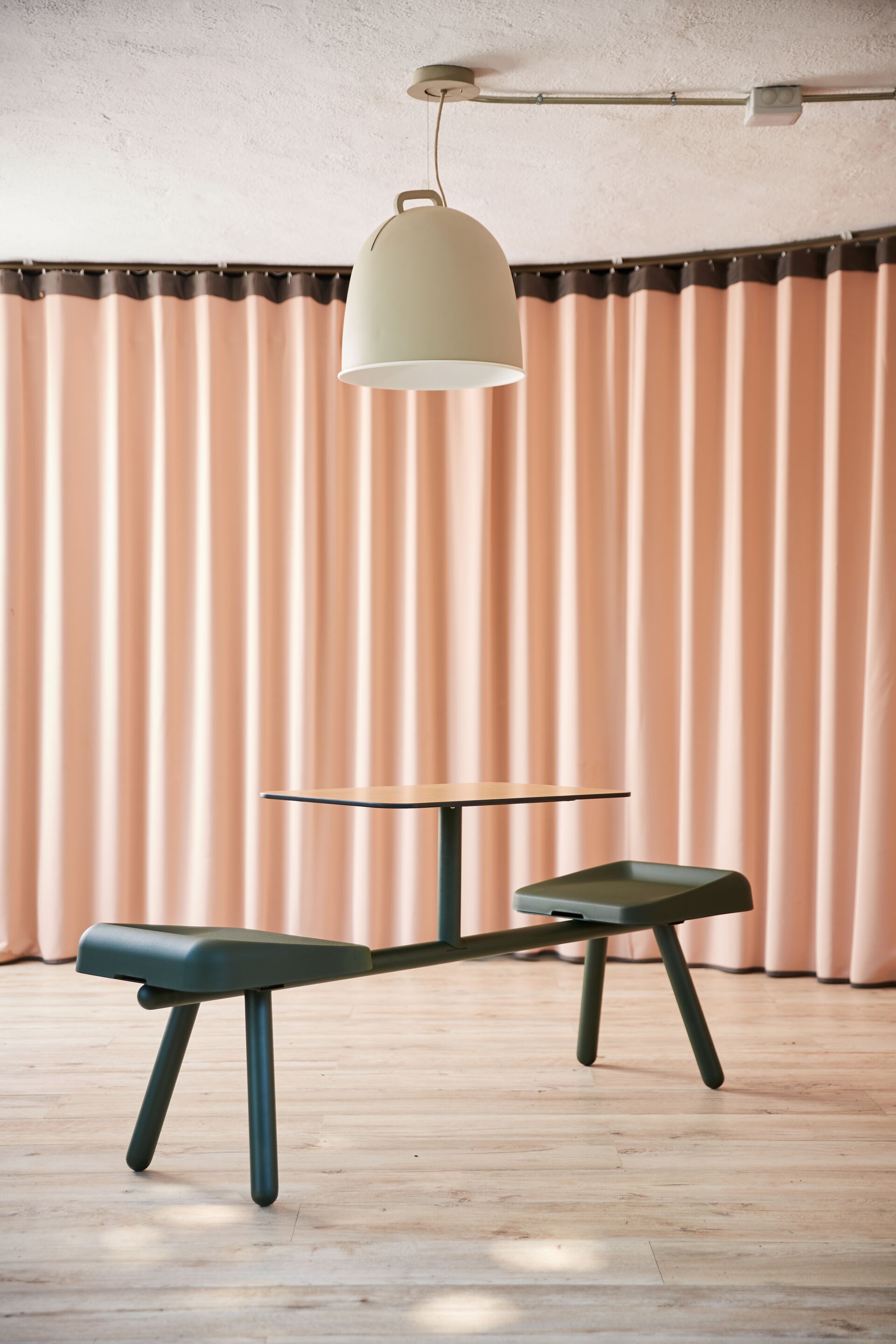 Polyurethane and wood monoblock canteen table with integrated seats Bõln Slim ARCH-00129228 - Вид №14