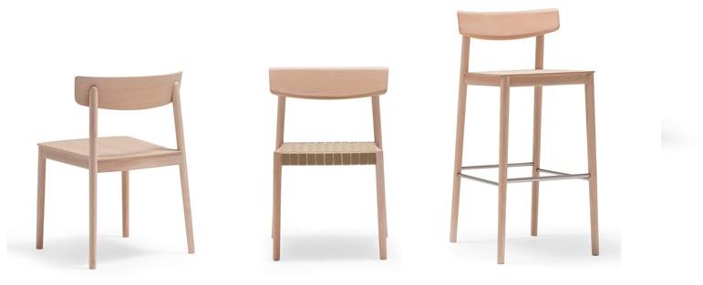 Andreu World Высокий деревянный табурет со спинкой Smart Bq0637  - Вид №1