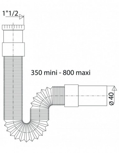 813000 001 00  Гибкий и раздвижной соединитель Moduloflex для мойки, Д. 40 мм Valentin Белый  - Вид №2