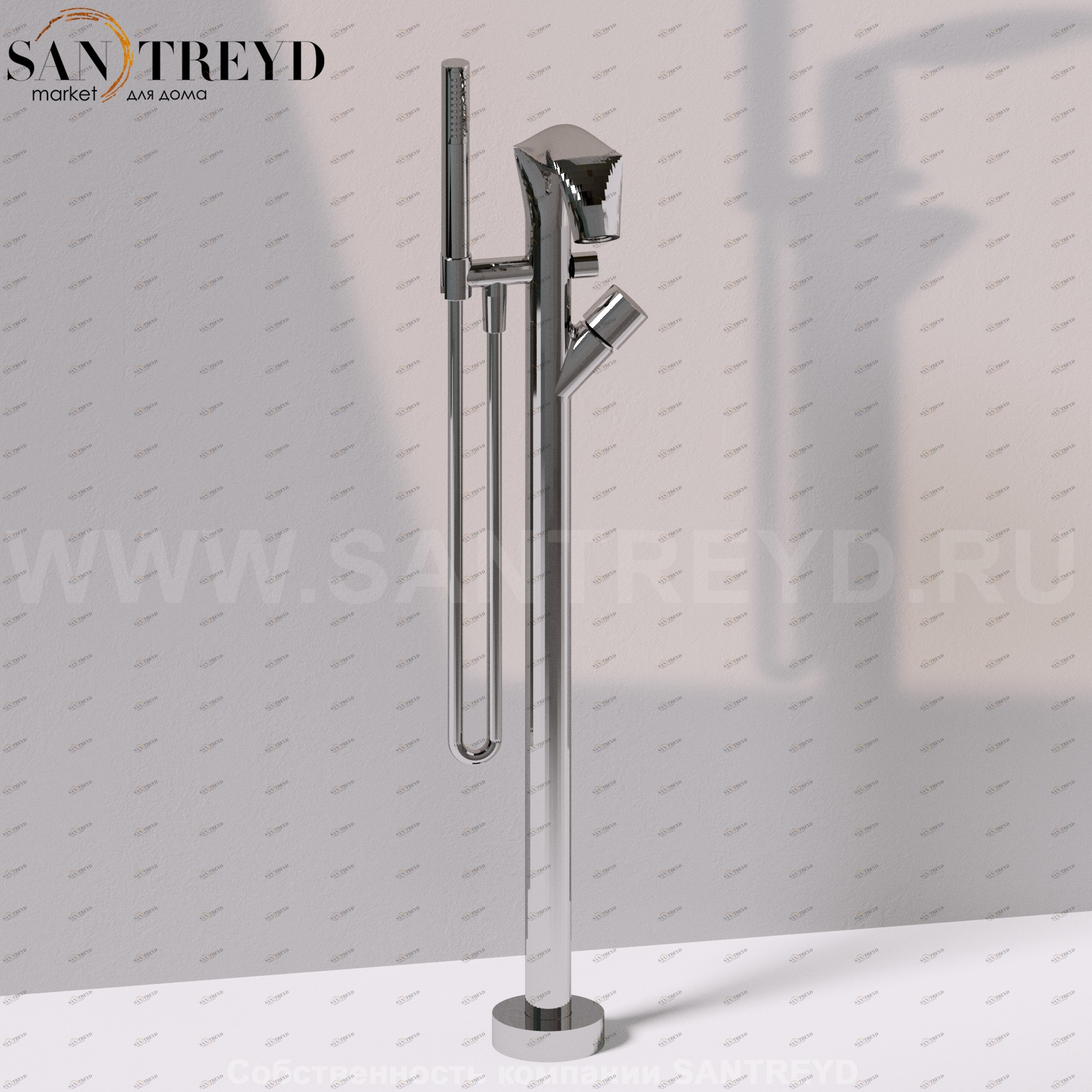 Flaminia FOLD Напольный смеситель для ванны хромированный FL2580 Ceramica Flaminia