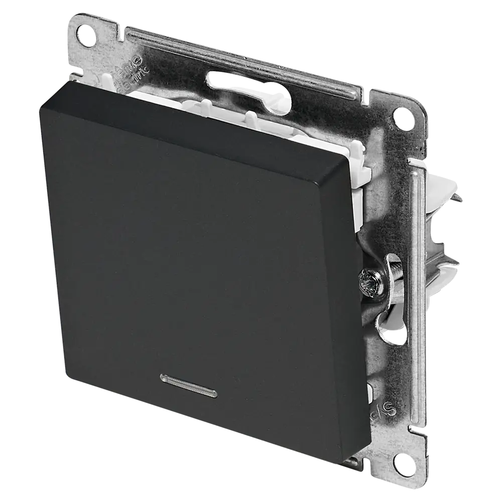 Выключатель встраиваемый Systeme Electric AtlasDesign 1 клавиша с подсветкой цвет базальт 89457207 STLM-2044852 - Вид №1