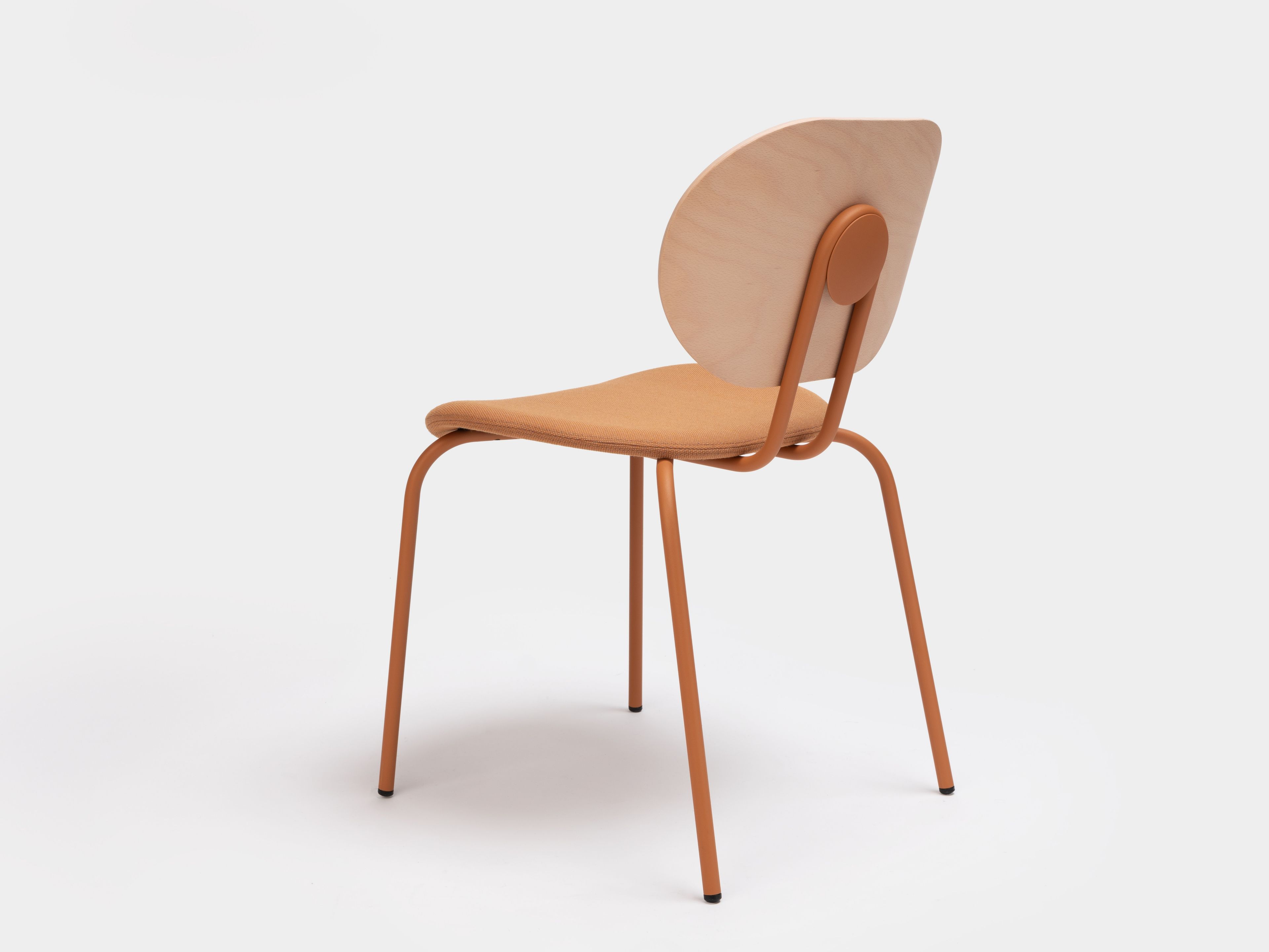 Стальной и деревянный стул с открытой спинкой с мягким сиденьем ONDARRETA Hari ARCH-00133414