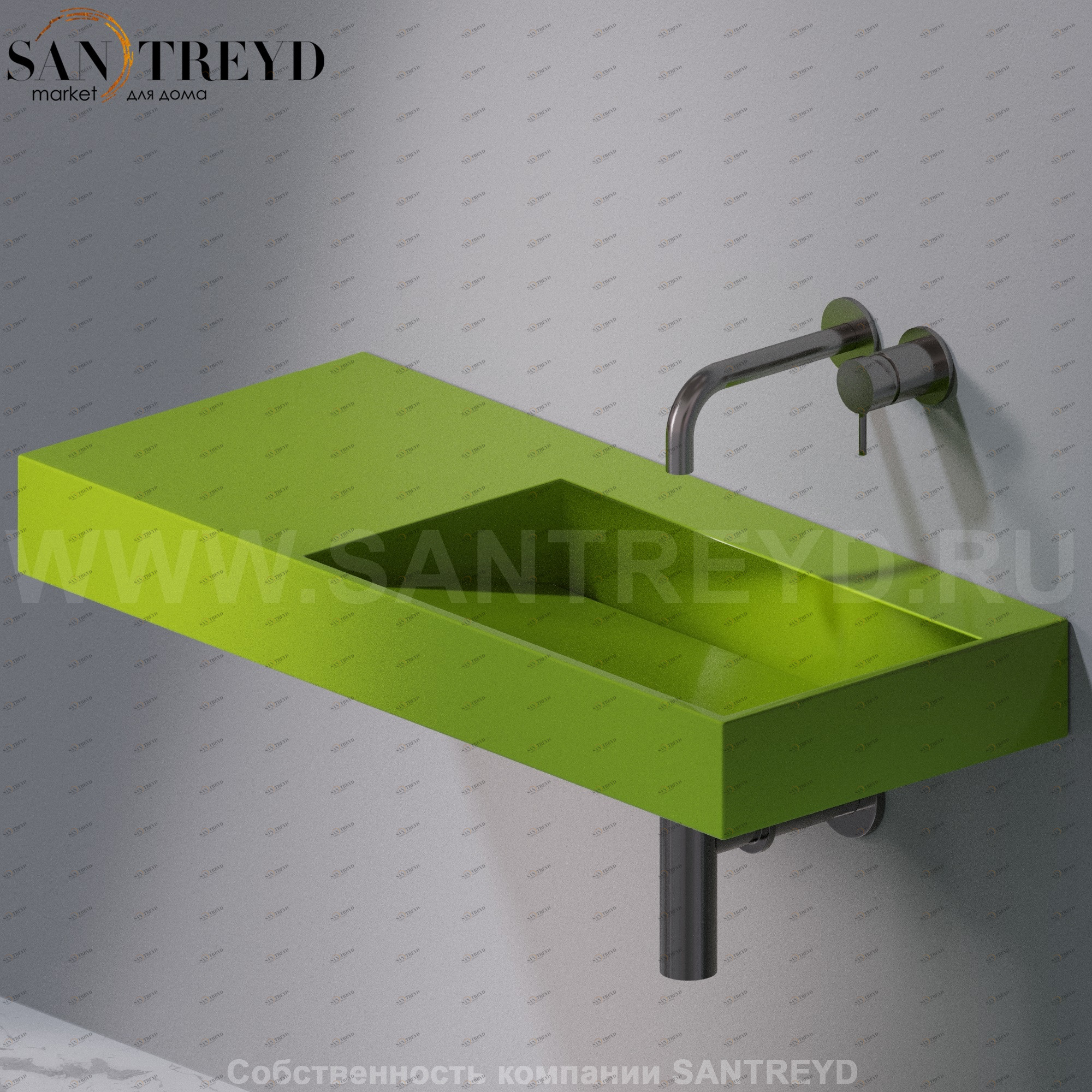 L014T1RPV4.121 Подвесная раковина настенная прямоугольная A. e T. Italia P35 AeT ITALIA