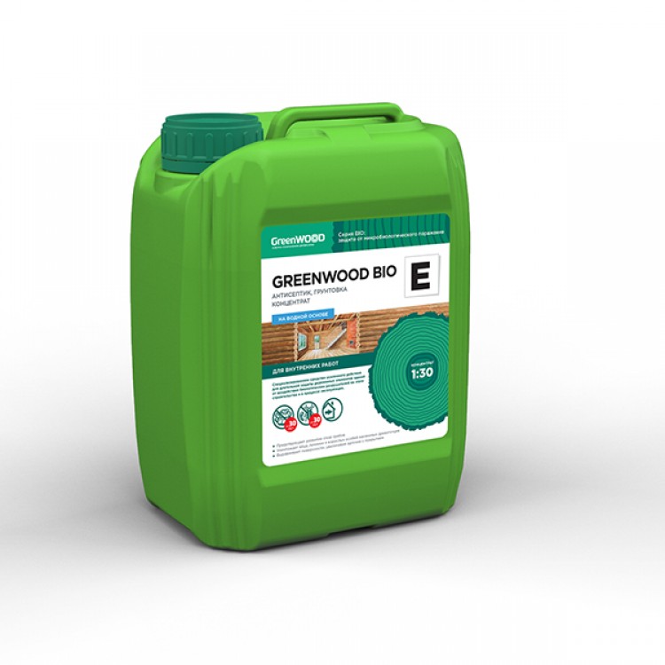 GWB-EK/05 GreenLAB GREENWOOD BIO E Концентрат 1:30, 5 л, антисептик, грунтовка 