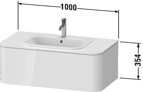 HP495109292 Happy D.2 Plus Тумбочка для подвесной консоли Каменно-серый шелковисто-матовый лак Duravit - Вид №1