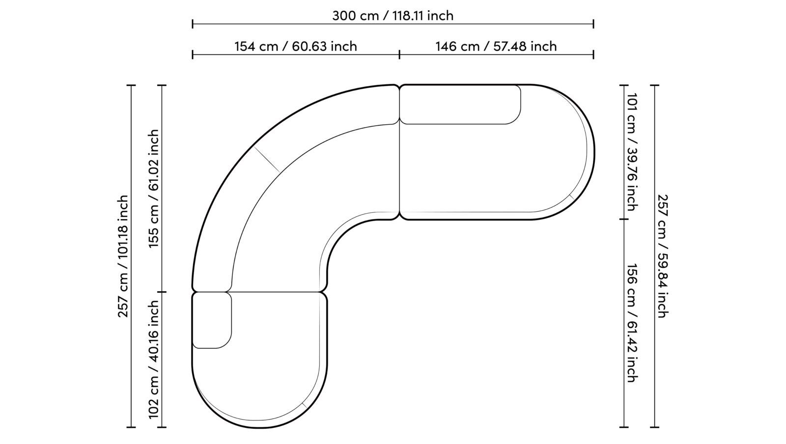 Изогнутый диван из ткани Eichholtz Björn ARCH-00071747 - Вид №5