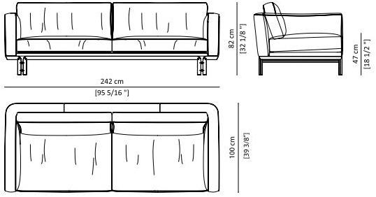 Paolo Castelli 3-х местный кожаный диван Dromo sun-id-1474886 - Вид №1