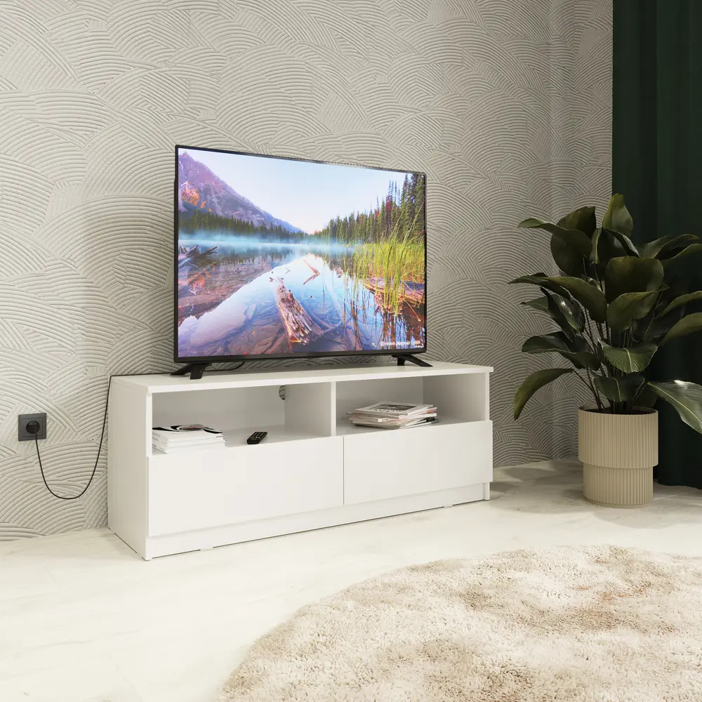 Тумба под телевизор 114.9x44x37 см ЛДСП цвет белый Santreyd нет STLM-2172238