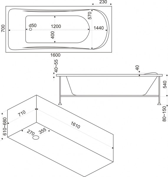 В 00034 Ванна Bas Стайл Santreyd - Вид №1